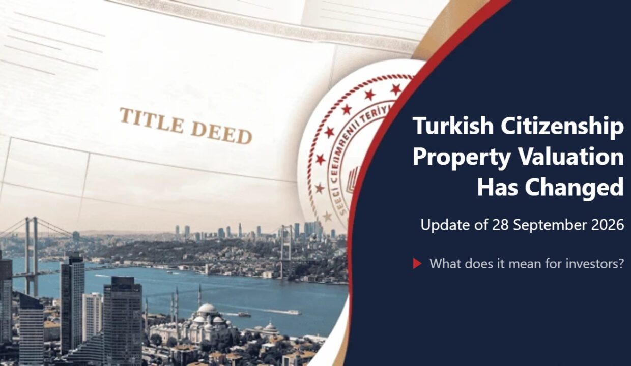 Turkish citizenship property valuation has changed: update of 28 September 2026