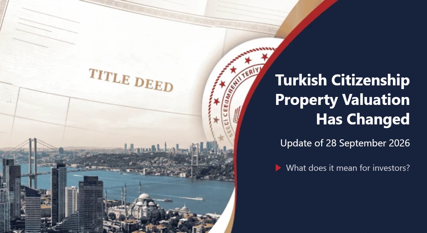 Turkish citizenship property valuation has changed: update of 28 September 2026